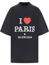 Balenciaga Crew Neck Graphic Print Unisex Top In Black