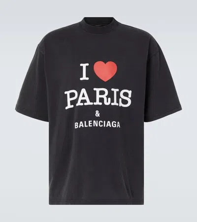 Balenciaga I Love Paris Cotton T-shirt In 1041