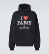 Balenciaga Large Fit Graphic Hoodie In Black