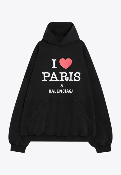 BALENCIAGA I LOVE PARIS HOODED SWEATSHIRT
