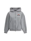 Balenciaga Grey Zip-up Sweatshirt I Love Paris Women