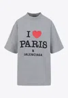Balenciaga Grey Crewneck T-shirt With Maxi Logo Print On The Front In Cotton Woman In Gray