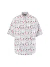 Balenciaga Printed Short Sleeve Shirt With Button-down Collar In White