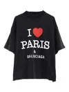 Balenciaga Crew Neck Graphic Print Unisex Top In Black