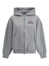 Balenciaga Grey Zip-up Sweatshirt I Love Paris Women In Grey
