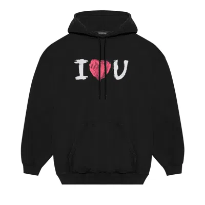Pre-owned Balenciaga I Love U Medium Fit Hoodie 'black'