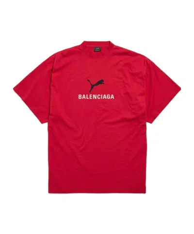 Balenciaga I Puma Oversized T-shirt In Red