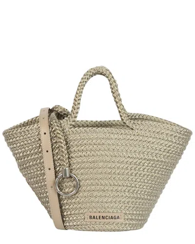 Balenciaga Ibiza Medium Basket Tote In Green