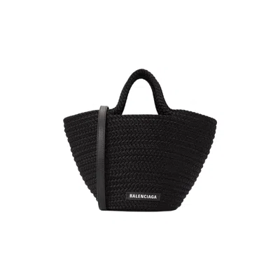 Pre-owned Balenciaga Ibiza Small Basket Bag With Strap 'black/white' | Women's Size Onesize