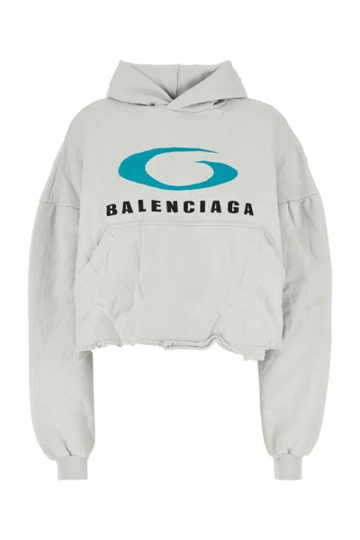 BALENCIAGA CHALK COTTON SWEATSHIRT