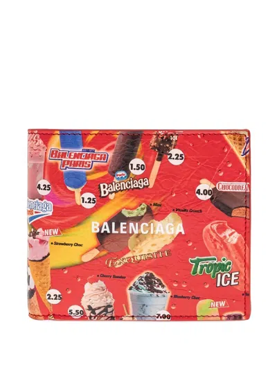 Balenciaga Ice Cream Print Wallet In Multi