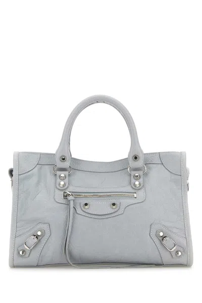Balenciaga Ice Leather Small Le City Handbag In Gray