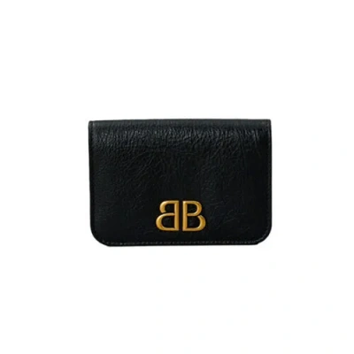 Pre-owned Balenciaga Id Wallet Monaco Fla Ca Hol 765631 Black 1000