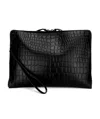 Balenciaga Imitation Crocodile Pattern Clutch In Black