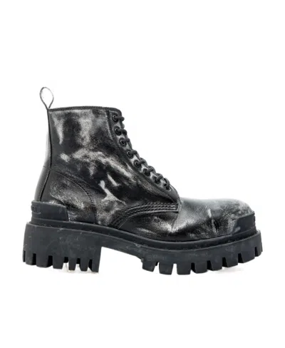 Balenciaga Imitation Of Old Effect Boots In Black