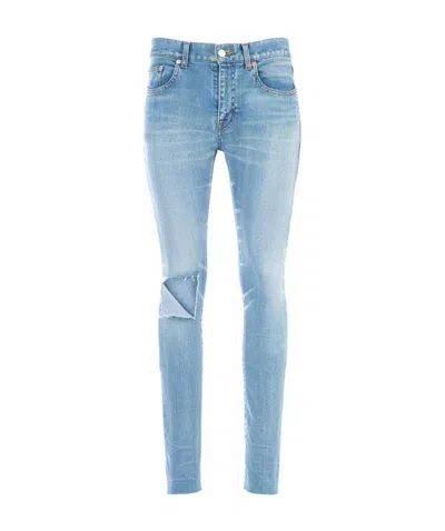 Balenciaga Imitation Old Jeans In Blue