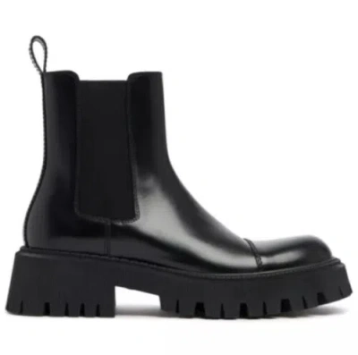 Pre-owned Balenciaga In Box  Tractor Bootie Black L20 Leather Boots Jive Smooth Sz 39 C