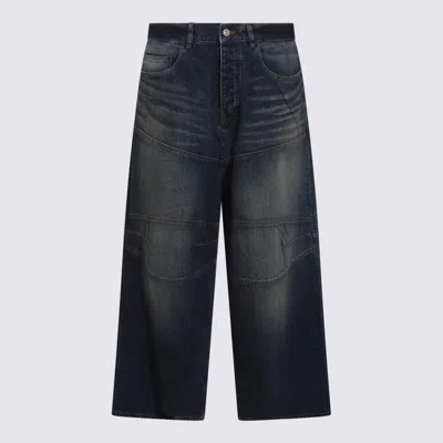 Balenciaga Men Blue Five Pocket Jeans With Faded Effect In Denim Man