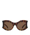 Balenciaga Tortoiseshell-effect Oversize-frame Sunglasses In Brown