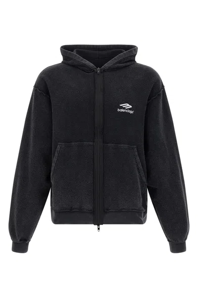 Balenciaga Sports Icon Hoodie With Hood And Pockets In Animal Print