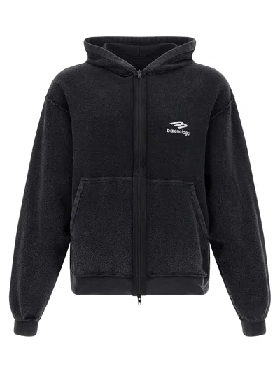 Balenciaga Inside-out 3b Sports Icon Hoodie In Black