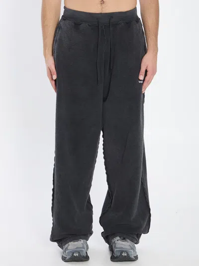Balenciaga Reversed Seam Oversized Sports Sweatpants In Black