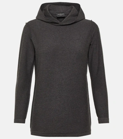Balenciaga Inside-out Cotton-blend Jersey Hoodie In Dark Heather Grey/w