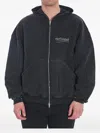 Balenciaga Large Zip-up Hoodie In Schwarz