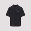 Balenciaga Men Graphite Cotton Oversize T-shirt In Black White Red