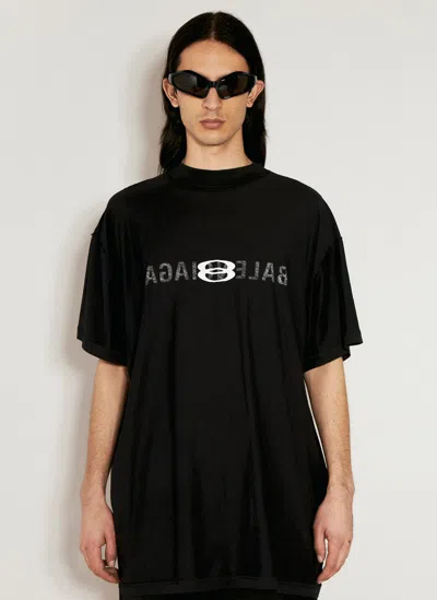 Balenciaga Inside Out Short Sleeve T-shirt In Black