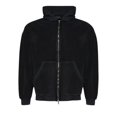 Pre-owned Balenciaga Inside Out Zip-up Hoodie 'faded Black' | Men's Size Xl
