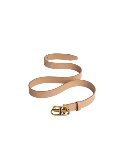 Balenciaga Interlocking Bb Logo Belt In Nude