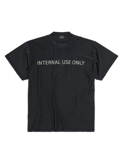 Balenciaga Internal Use Only Inside-out Oversized T-shirt In Black