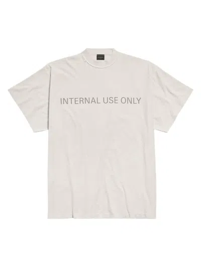 Balenciaga Internal Use Only Inside-out Oversized T-shirt In Off White