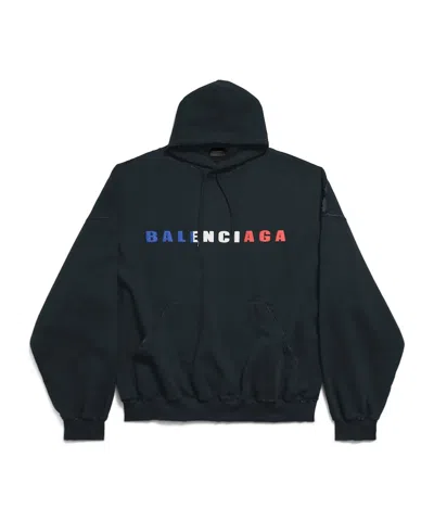 Balenciaga Internatinal France Hoodie Large Fit In Faded Black