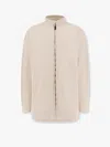 Balenciaga Intertwined Cardigan With Bb Garderobe Motif In Beige