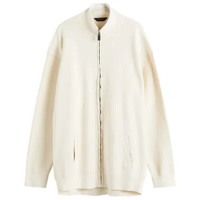 Balenciaga Interwined Zip Up Oversized Sweater In White