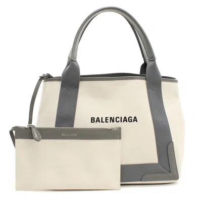 Pre-owned Balenciaga Ivory Canvas Tote Bag () In White