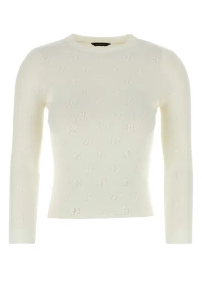 BALENCIAGA IVORY WOOL BLEND SWEATER