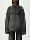 Balenciaga Distressed Denim Jacket With Collar And Pockets In Gray