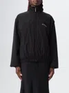 Balenciaga Black Bomber Jacket With Zip And Logo In Black