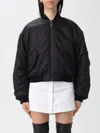 Balenciaga Ruched Sleeve Satin Bomber Jacket In Black