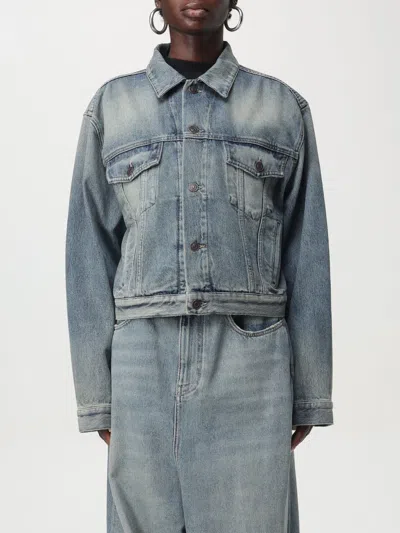 Balenciaga Short Denim Jacket From Bb Motel In Blau