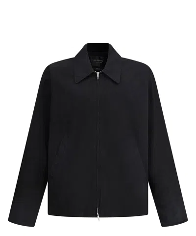 Balenciaga Bb Garderobe Embroidered Zipped Jacket In Black