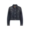 Balenciaga Denim Off-the-shoulder Jacket In Blue