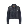 Balenciaga Denim Off-the-shoulder Jacket In Blue