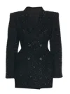 Balenciaga Women's Tweed Button Up Jacket In Black