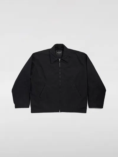 Balenciaga Oversized Logo-embroidered Cotton-canvas Zip-up Jacket In Black