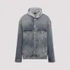Balenciaga Paneled Design Denim Jacket In Sun Bleached Blue