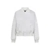 Balenciaga Shrunken Varsity Jacket Ribbed Cuffs In White